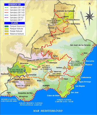 Senderos de Gran Recorrido en la privincia de Almeria